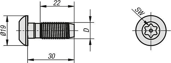 Śruba K1040 centralna typ B
